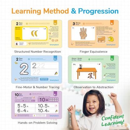Bilingual Math Toy English Spanish Educational Kit for Preschoolers | STEAM Early Math & Logic Set | Hands-on Addition, Subtraction, Counting, Logic Games, Wooden Boards, Activity Cards