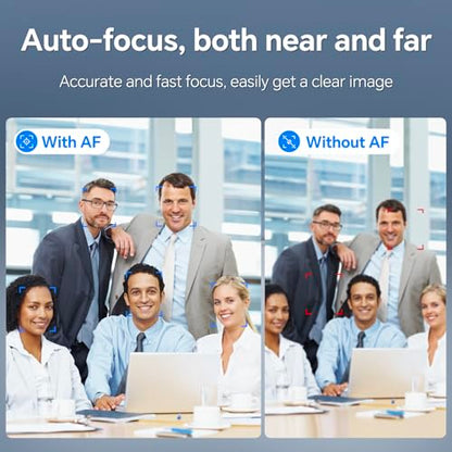 4K Webcam for PC with Fast Autofocus and Sony Sensor, Dual Noise-Reduction Microphones, Auto Light Correction, 4K 30FPS UHD, 77° FOV USB Webcam with Tripod for Zoom, Teams, Mac and Streaming - size: With Tripod