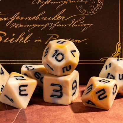 7PCS DND Dice Set RPG Resin Polyhedral Dice Set Camouflage Color with Leather Pouch for D&D Role Playing Games and Other Tabletop Games (Brown) - color: Camo-brown