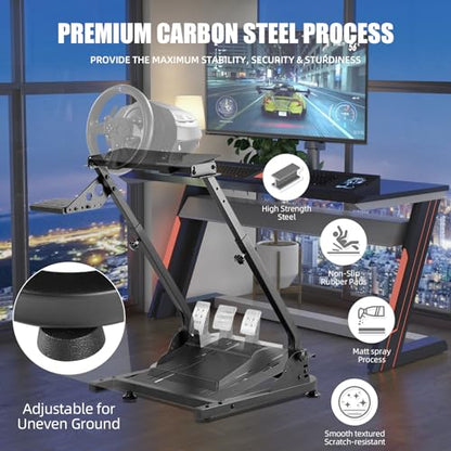 Grefinity Racing Wheel Stand, Height Adjustable Steering Wheel Stand | Racing Simulator Cockpit for Logitech G920 G29 G923 G27 G25, Thrustmaster T300RS TX F458 T500RS T150 Xbox PS4 PS5 PC