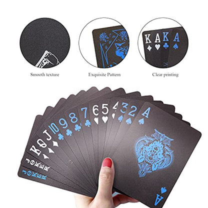 ACELION Waterproof Playing Cards, Plastic Playing Cards, Deck of Cards, Gift Poker Cards (Black Wolf) - color: Black Wolf