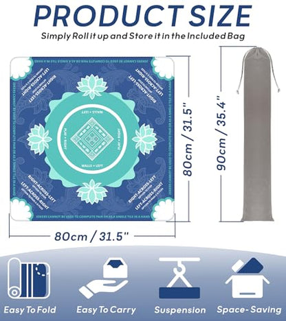 Mahjong Mat for Table, American Mahjong Mat(Blue) | 31.5" x 31.5",Anti-Slip, Noise-Reducing Gaming Mat for Mahjong/Poker/Board Games/Card Games/Dominoes - color: Blue
