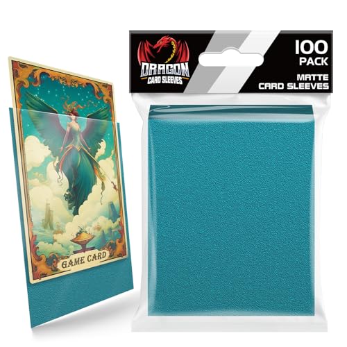 100 Count Matte Card Sleeves for Trading Cards, Standard Size Protective Sleeves Deck Card Protectors Fit for Baseball Cards, Sports Cards, MTG, Game Card Standard Cards (Cyan) - color: 100 Pcs Cyan