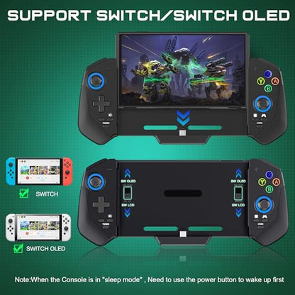 Switch Controller for Nintendo Switch/OLED, Wired Switch Pro Remote Controller with Hall Effect Joystick and Turbo/4 Game Slot/Dual Motor,Handheld Joypad Replacement for Nintendo Switch Controller - color: Black