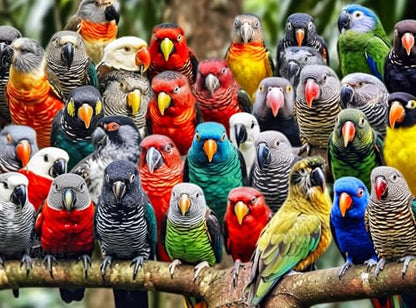 Cross & Glory | Jigsaw Puzzles for Adults | Kaleidoscope of Feathers | Unique Bird Artwork | 2mm Thick Pieces | Bonus Reference Poster | Satin Finish | Ages 14+ - color: Kaleidoscope of Feather