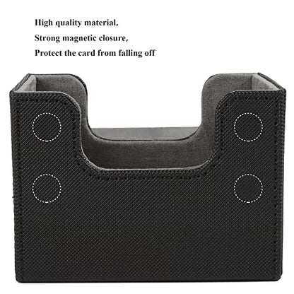 AEGIS GUARDIAN Card Deck Box for MTG, Commander Deck Box Hold 120+ Sleeved Cards, Leather Strong Magnet Card Deck Case Holder for Magic Cards TCG CCG, Black - color: 2-1