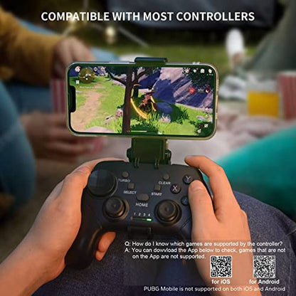 arVin Mobile Game Controller for iPhone 17/16/15/iOS/iPad/Android/Tablet/PC/PS4/Switch with Phone Holder, Wireless Gamepad Joystick Supports PS Remote Play/Xbox Cloud Gaming/Steam/Call of Duty/Turbo - color: Black