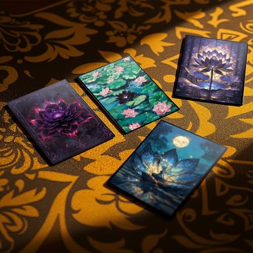 MTG Card Sleeves - Pixel Lotus - Ultra Clear Front & Matte Finish Back, 100 Count Standard Size Matte Art Sleeve for Magic The Gathering