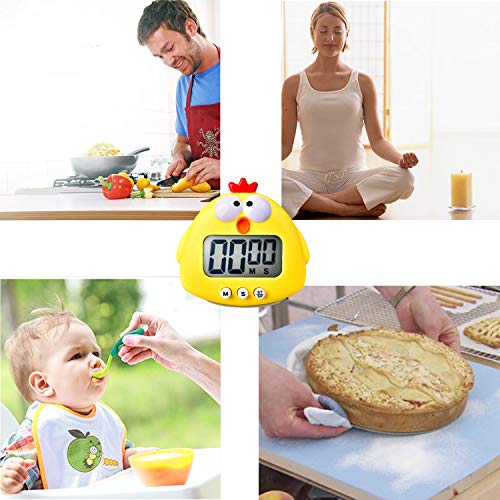 Kitchen Timer, Cute Cartoon Animal Countdown, Digital Cooking Timer with Magnetic, LCD Large-Screen Visual Clock, Hangable Alarm Clock with Stand，for Cooking Bake Sport Game (Timer-XG) - color: Timer-xg