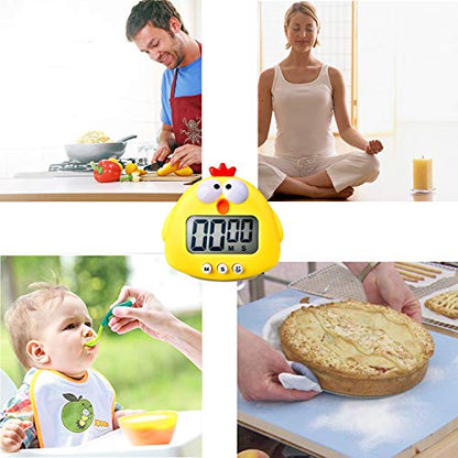 Kitchen Timer, Cute Cartoon Animal Countdown, Digital Cooking Timer with Magnetic, LCD Large-Screen Visual Clock, Hangable Alarm Clock with Stand，for Cooking Bake Sport Game (Timer-XG) - color: Timer-xg