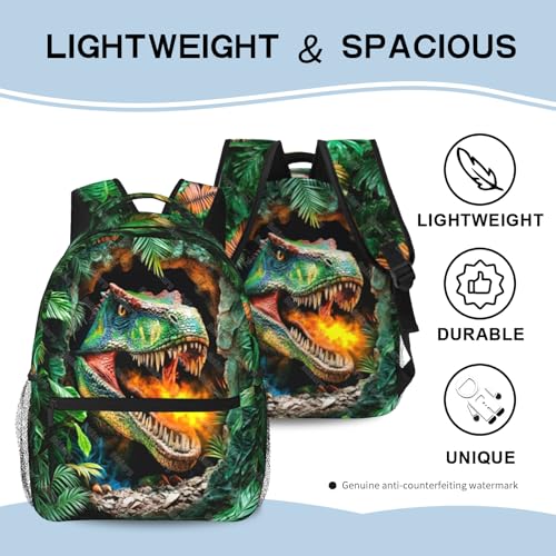 School Backpack for Boys- Dinosaur Backpacks Boys Backpack for Kids Children Teens Elementary Middle School - Students Bookbag Ages 6-18, Dinosaur Bookbag Travel Back Pack - color: Dinosaur