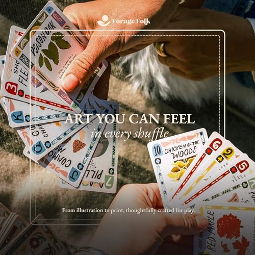 Woodland Treasures Botanical Playing Cards for Nature Lovers & Collectors – Beautiful Playing Cards, Poker Deck Featuring 52 Hand-Illustrated Forest Wonders + Digital Booklet of 20 Classic Games - style: Woodland Treasures