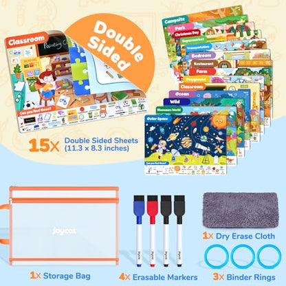 JoyCat Seek & Find Game Books - Preschool Learning Activity for 3-8 | Toddlers & Kids, Travel Activities Toys for Road Trip Car Airplane, Busy Book, Birthday Gifts for Girls and Boys Ages 4-8 - style: 2. Seek & Find