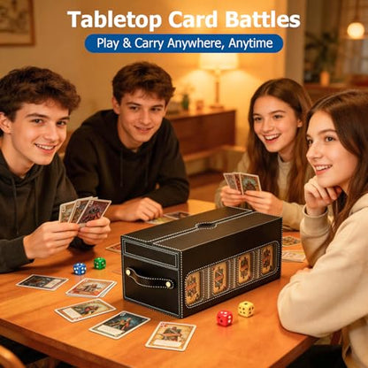 Mtg Commander Deck Box with Handle, 8Removable Deck Modular and 2Dice Trays | Holds 1040+Double-Sleeved Cards,Play mat Storage,Magnetic Lock,Magnetic Holders, Dividers Included,Display Window,Fit TCG/EDH - color: Colorful, style: 8-Deck Modular Card Case
