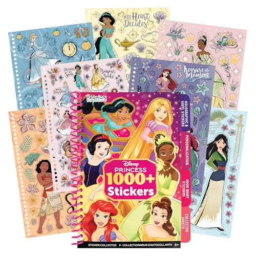 Fashion Angels Disney Princess 1000+ Tabbed Sticker Collection Book | Includes Holographic, Vinyl & Alphabet Stickers, For Kids Ages 6+ - color: Disney Pricess