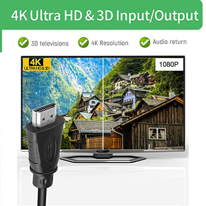 4K Short HDMI Cable 0.82ft/9.85in, High Speed HDMI to HDMI 2.0 Cable 2-Pack | HDMI 2.0 Cable Supports 4K@60Hz, 2K, 1080P, UHD, 3D, Ethernet, ARC – for TV, PS4, Fire TV, Xbox, Monitor - size: 2pcs