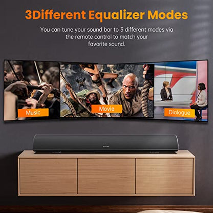 100Watt 40 Inch Soundbar, BESTISAN Sound Bar Wireless and Wired Audio Bluetooth 5.0 TV Speakers with HDMI-ARC Function (2023 Beef UP Version, DSP Audio, Bass Adjustable, Wall Mountable) - color: 40inch black