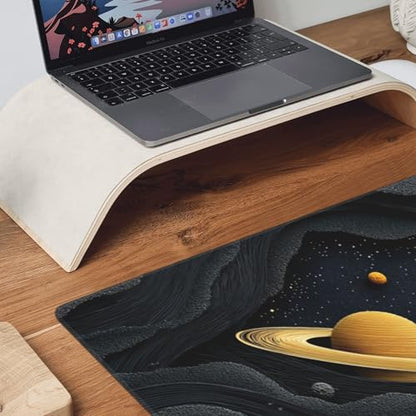 Galactic Space Planet Large Gaming Mouse Pad, Non-Slip Rubber Base, Desk Keyboard Mat, 35.4" x 15.7", Gift for Teens - color: Galactic Space Planet