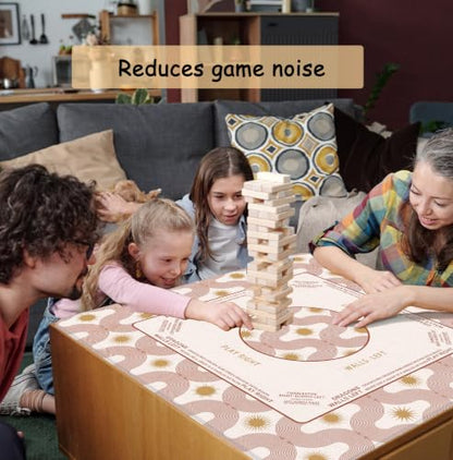 Boho Sun Mahjong Mat 31.5 x 31.5 Inch, Beige Modern Abstract Art Mosaic Sun Geometric Non-Slip Noise Reduction Mahjong Table Mat for American Mah Jong Poker Card Board Games Dominoes - color: Boho Sun