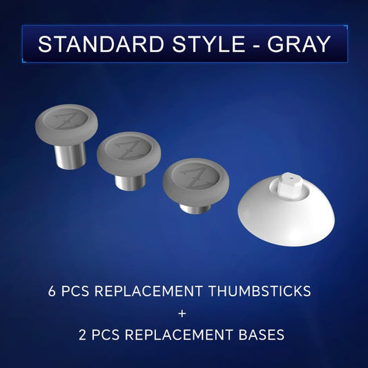 ZD Gaming C-Type Thumb Grip Replacement Kit, Standard/FPS/Arcade Joystick Caps with Replacement Bases, Non-Slip, Compatible with Xbox Series/Astro C40/8BitDo Controllers, Enhanced Precision for E-Sports Gaming & All Game Modes (Standard Style)-Gray - colo