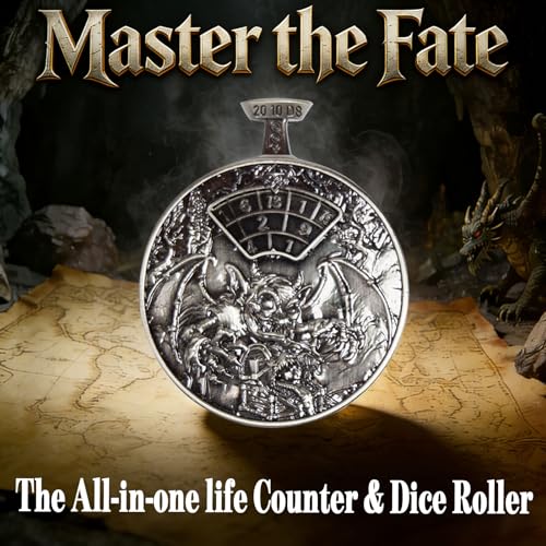 DND Dice Roller D4-D20 Metal Pocket Watch 3D Dragon Art Silver | All-in-one dnd spinner dice. metal pocket watch design.press to roll. zinc alloy metal. mtg ttrpg gifts - color: Dice Roller-silver