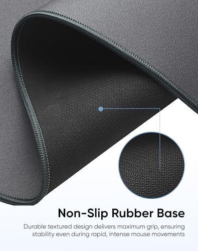 Reniteco Waterproof Large Office & Gaming Mouse Pad, 35.4" x 15.7" x 0.12" | Anti-Fray Stitched Edges, Premium Textured Surface, Non-Slip Rubber Base, Water and Stain Resistant Protection - color: Matte Gray, size: 35.4''x15.7''x0.12"