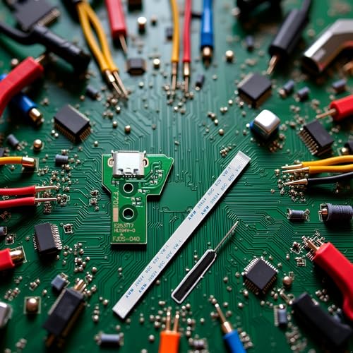 1 Set Green Micro USB Charging Port Socket Board with Flex Ribbon Cable Screwdriver for PS4 Controller Board JDS-040 JDS 040 Version,Accessories,4 Controllers Video Games