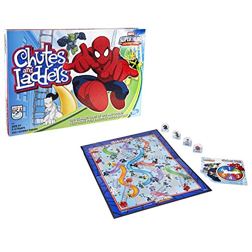 Hasbro Gaming Chutes and Ladders: Marvel Spider-Man Edition Board Game for Kids 2-4 Players, Preschool Games, Easter Gifts for Boys and Girls, Ages 3 and Up (Amazon Exclusive)