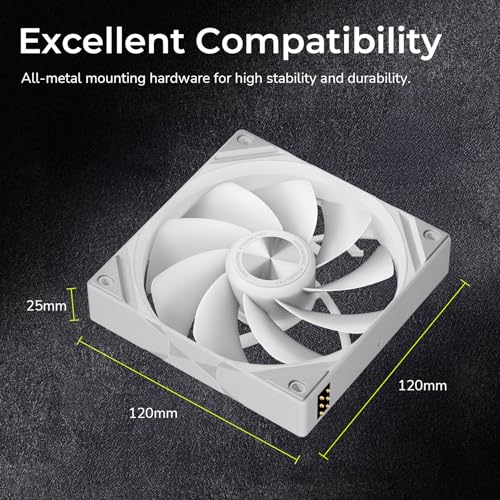 Tryx 120mm Case Fan Reverse Blade ARGB PC Computer Quiet Fan 3in1 Cooler, Upgraded Pogo-Pin Connection with Magnetic Cable，ARGB Gen2 LEDs，New Version ROTA SL，White - color: 3in1 White, size: Reverse Fan
