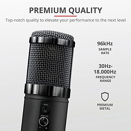 Trust Gaming GXT 256 Exxo USB Streaming Microphone for PC, Laptop and PS4, Black - style: GXT 256 Exxo
