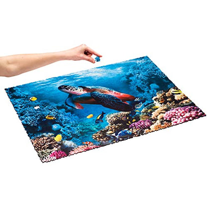 Original Wooden Jigsaw Puzzles for Adults - Shimmering Turtle, 1000 pieces, 23.6"x17.3", Beautiful Gift Package, Unique Shape Best Gift for Adults and Kids