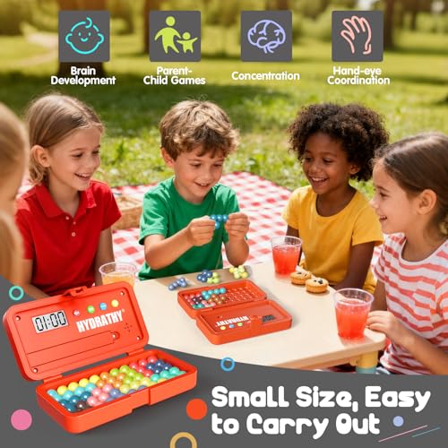 Brain Teaser Puzzles Games for Kids Adults with Timer, 2 Modes Handheld Travel Games, Single Player Mind Challenge Toys, STEM Montessori Educational Gifts for Kids 3+, Teens & Adults (Red) - color: Red