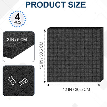 4 Pcs Pick and Pluck Foam Sheets 12" L x 12" W x 2" T Polyurethane Pick Apart Foam Inserts Pads with Bottom Use for Camera, Interlocking Case, Tool Box, Board Box, Storage Drawer, Black - size: 1 Sizes - 4 Pcs -12 x 12 x 2 Inches