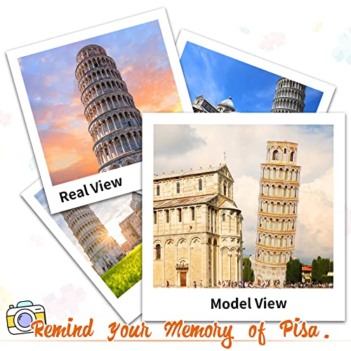 3D Puzzles for Adults & Kids, Exquisite Leaning Tower of Pisa City Large Architecture Building Model Kit, 3D Jigsaw Craft Kits STEM Educational Toys Birthday for Boys Girls Ages 10+ Home Decor, 70 PCS - style: Pisa Tower