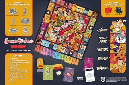Hanna-Barbera Opoly - Game for All Ages by Masterpieces - Board Games for Families - Opoly Style Cartoon Strategy Board Game - color: Hanna-barbera