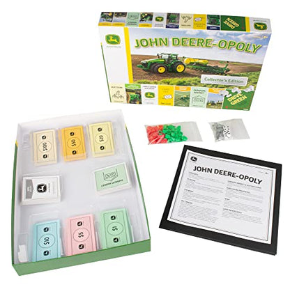 TOMY John Deere-opoly Kids Board Game - Cooperative Farming Games for Kids - Classic Board Games for Family Game Night - Tractor Themed Board Game - Farm Games Ages 8 Years and Up