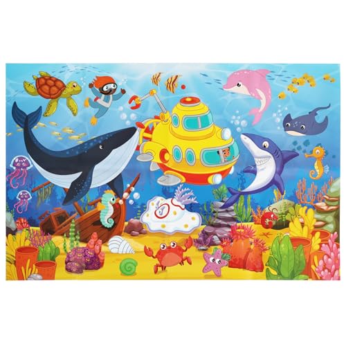 100 Piece Puzzles for Kids Ages 4-6 - Puzzles Ages 6-8 Year Old - Toy for Learning Ocean Animals for 8-10 yo - Jigsaw Toddler Game for Boy and Girl Ag - color: Little Shark