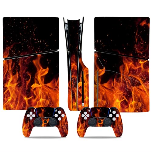 Console Skin Sticker Wrap Compatible with PS5 Slim Disc (Orange) | Protective Vinyl Decal, Game Controller Cover - color: Orange