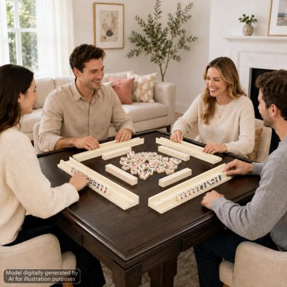 5Pcs Mahjong Racks with Pushers Wooden American Mahjong Tile Pushers and Racks Set with Mah Jong Rack Drawstring Bag Mah Jong Accessories for Players Gifts Home Game Night Party Supplies (Soft White) - color: Soft White