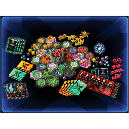 Renegade Game Studios Nexus Ops Board Game - Sci-Fi Miniatures Strategy | For 2-4 Players, Includes Translucent Blacklight Alien Units, Secret Missions & Rubium Mine Control, 90-Min Playtime