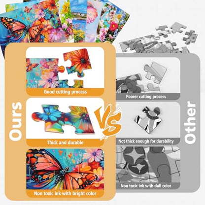 6 Packs 20 Large Piece Puzzles for Seniors with Dementia│Alzheimer’s Puzzles Memory Cognitive Games Easy Jigsaw Puzzles for Elderly Seniors with 6 Storage Bags(Animal) - style: animal