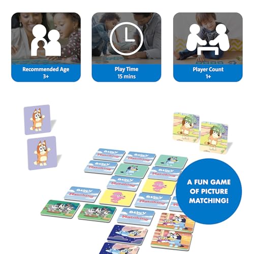 Wonder Forge Bluey Matching Game - Family & Toddler Games - Educational Toys - Memory & Brain Games for Kids Ages 3-5, Indoor Recess