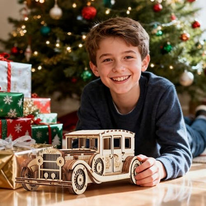 Adults 3D Wooden Puzzles Vintage Car DIY Model Kits | Christmas Birthday Gifts - style: vintage car