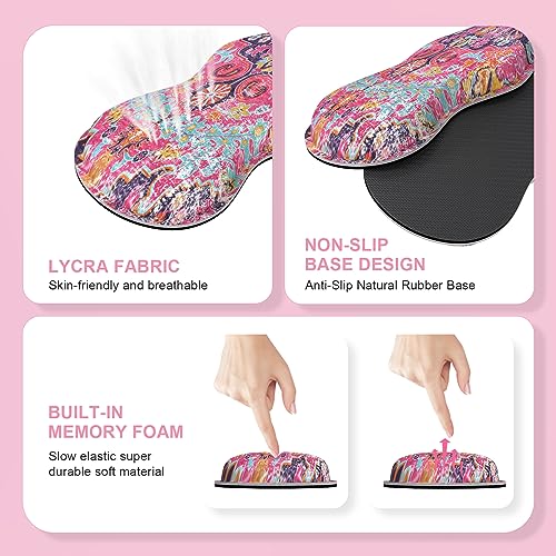 iLeadon Desk Mat Set,Boho Retro Art Mouse Pad with Wrist Rest | Mouse Pad Wrist Rest and Keyboard Wrist Rest Set,Large Mouse Pad,Coaster, 4in1 Rug Large Gaming Mouse Pad Set for Home Office - color: Boho Retro Art