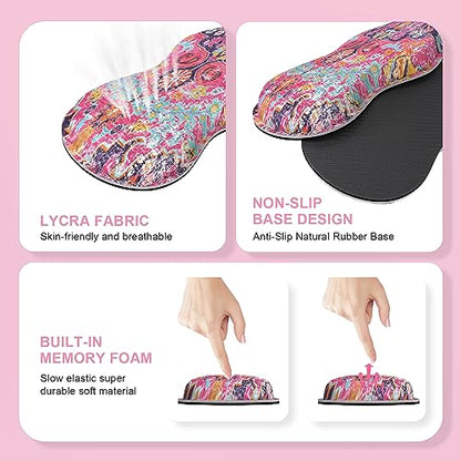 iLeadon Desk Mat Set,Boho Retro Art Mouse Pad with Wrist Rest | Mouse Pad Wrist Rest and Keyboard Wrist Rest Set,Large Mouse Pad,Coaster, 4in1 Rug Large Gaming Mouse Pad Set for Home Office - color: Boho Retro Art