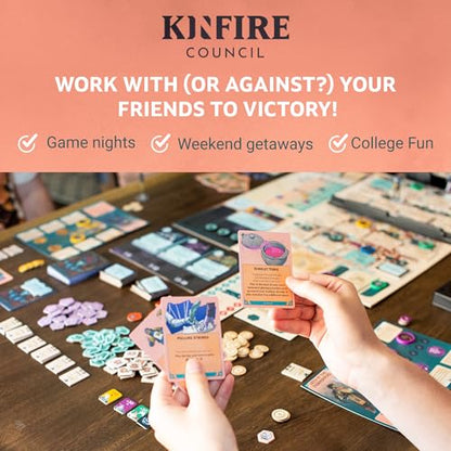 Kinfire Council: Upgrade Kit – Deluxe Wooden Tokens, Neoprene Playmats, Velvet Bags & Illustrated Lore Book - Ages 14+ - Premium Accessory Set for Kinfire Council (Not Standalone, Needs Base Game)