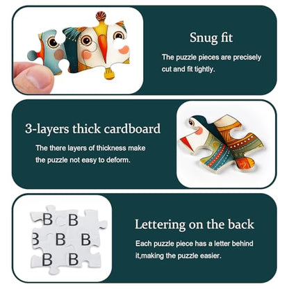 Bird Puzzles for Adults 1000 Piece, Funny Nature Fantasy Animal Abstract Jigsaw Puzzle, Colorful Whimsical Cute Puzzles Challenge - style: Whimsical Bird Puzzles
