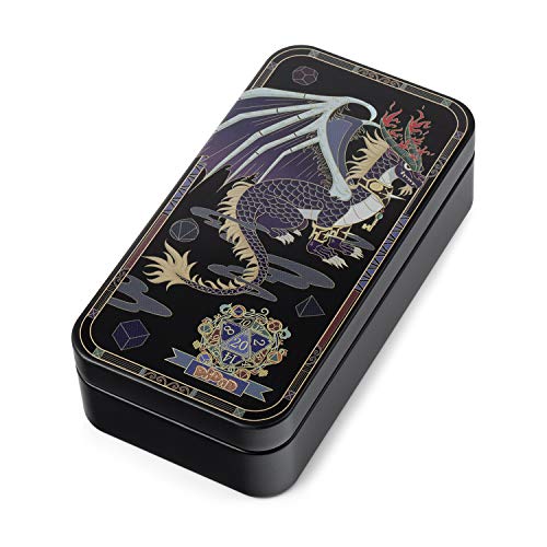 DNDND Metal Case With Foam for Dungeons and Dragons D&D Dice Storage - color: black 14mm