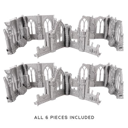 Sci-Fi Ruin Set 2 Bundle (2 Sets) for Wargames and RPGs 28mm 32mm Miniatures - style: Two Sets