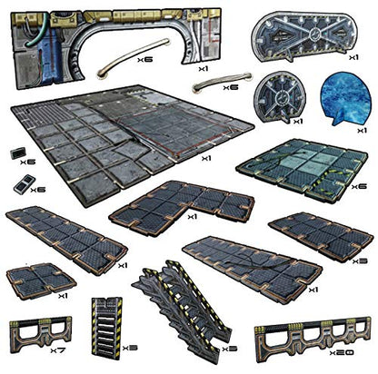 Battle Systems Sci-fi Terrain Frontier Core Set - 28-35mm RPG/Wargames / 40k Necromunda Card Scenery - style: Frontier Core Set
